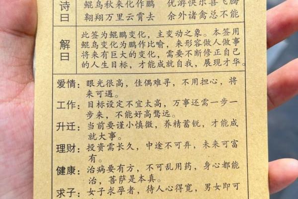 观音灵签69签详解白话(观音灵签69签解签精髓)