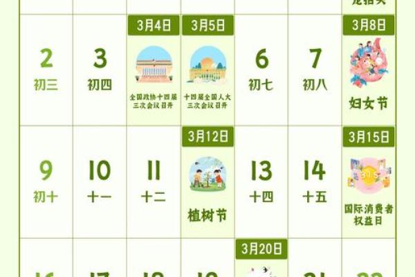 2025年3月日历表