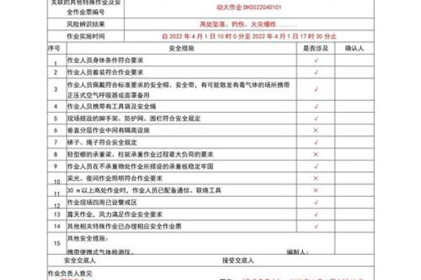 动土安全作业票填写范本